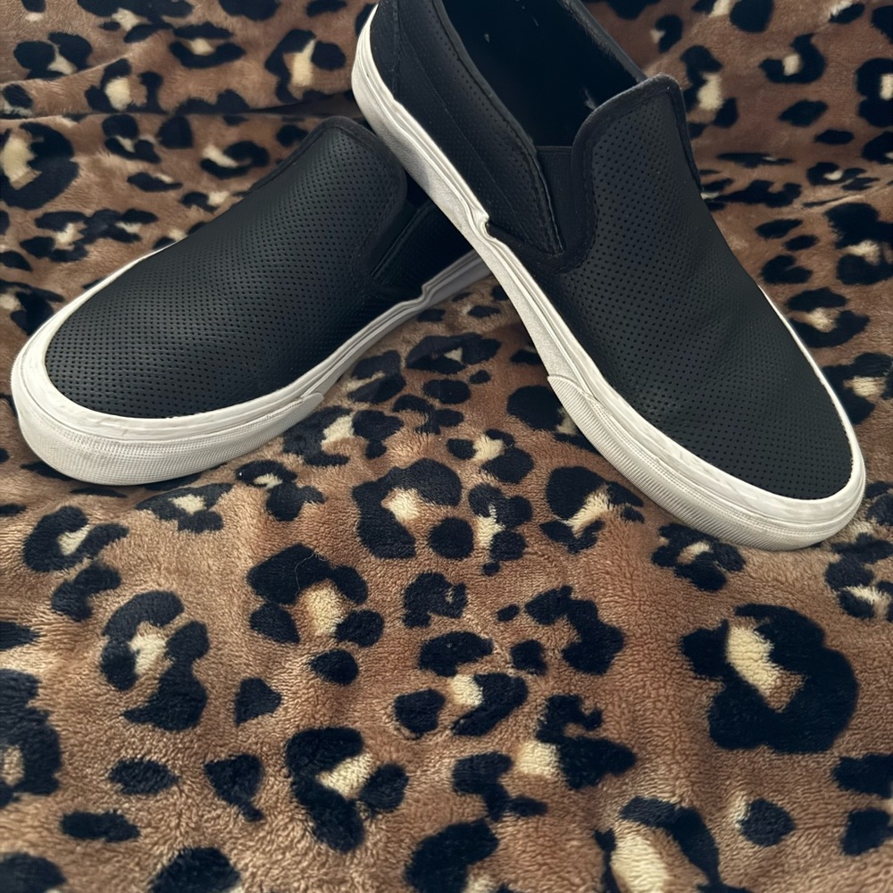 Vans Black Perforated Slip-On Shoes